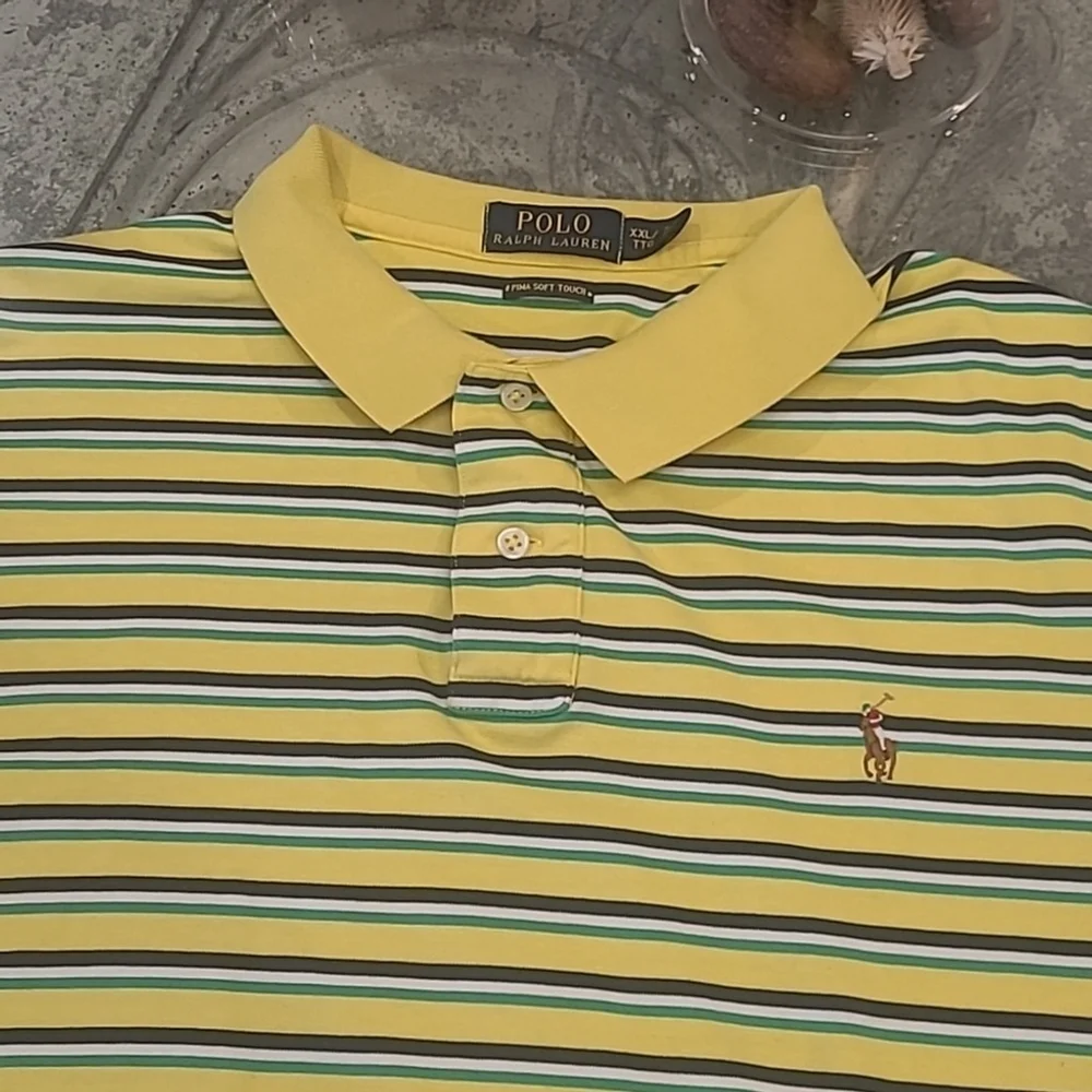 RALPH LAUREN MEN'S STRIPPED POLO GOLF SHIRT XXL
